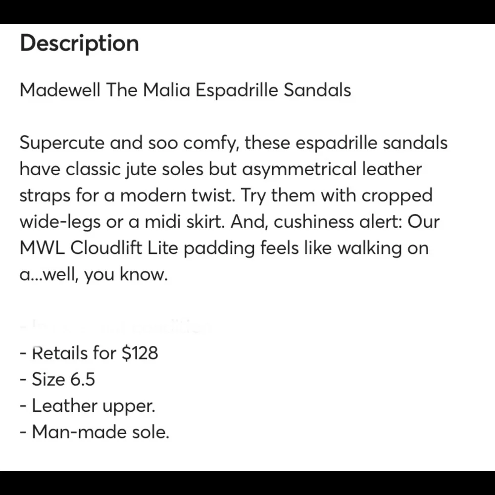 Madewell Black Leather Crisscross Espadrille Sandals